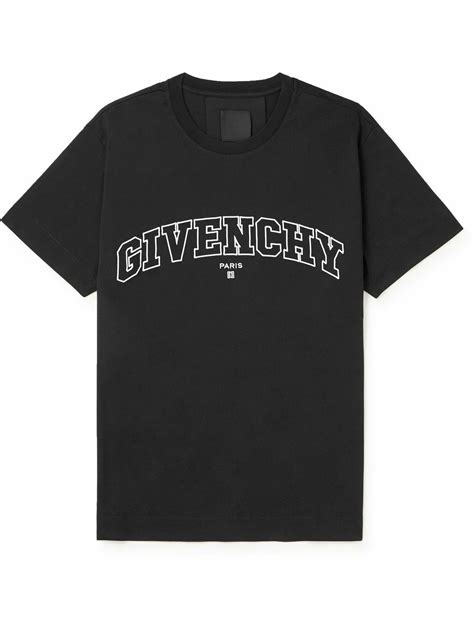 givenchy paris logo flip line top cotton camiseta black|Givenchy logo t shirt.